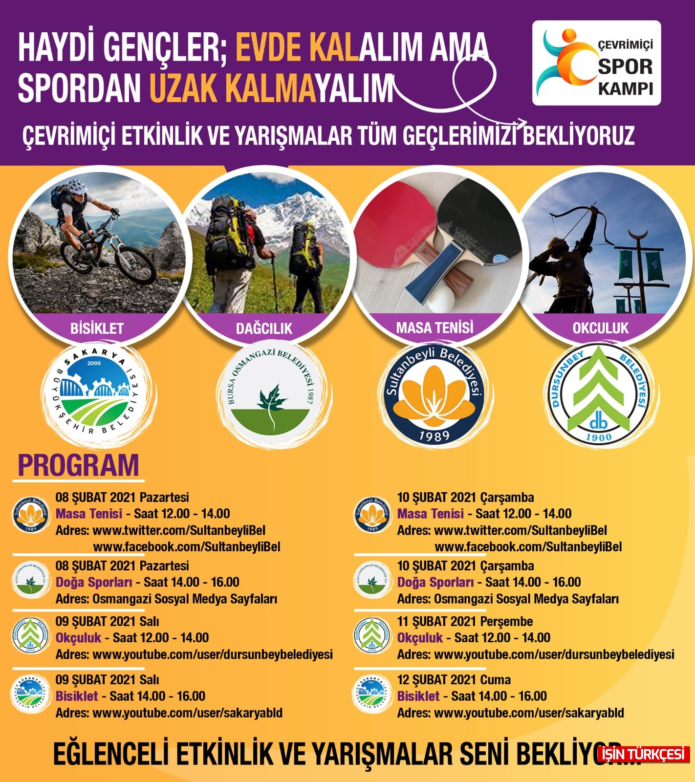 Çevrimiçi Spor Kampı Başlıyor!