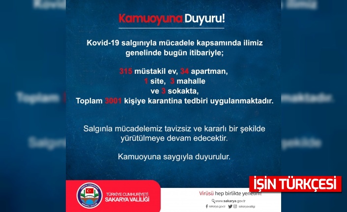 Sakarya Valiliğinden Basın Duyurusu