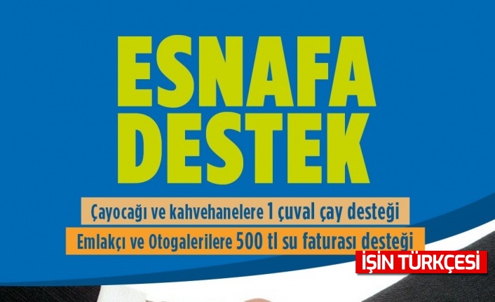 Esnaf Destekleri İçin Başvurular Başladı, 40 Ton Çay ve Su Faturası Desteği