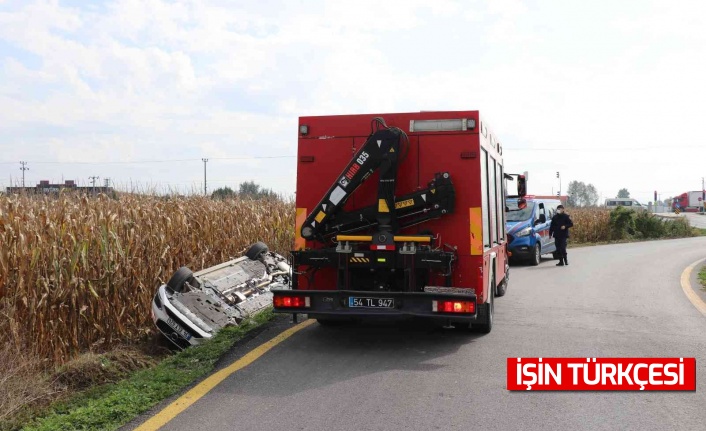 Lüks arabasıyla takla attı! Araçtan burnu bile kanamadan çıktı