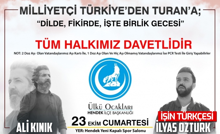 Ülkücüler Milliyetçi Türkiye’den Turan’a Gecesinde Buluşacak