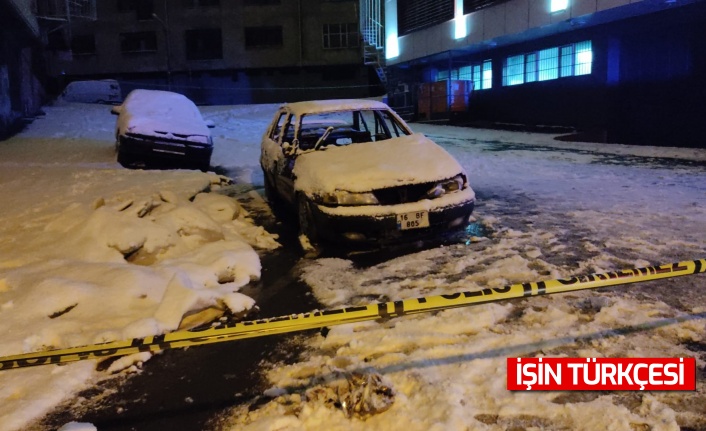 Yıllardır park halinde olan otomobil yandı, içerisinden erkek cesedi çıktı