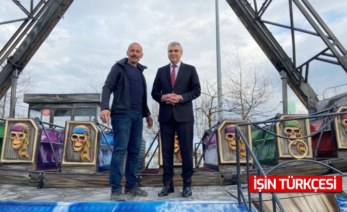 Şehrin yeni lunaparkı Sakarya Park’ta hızla yükseliyor