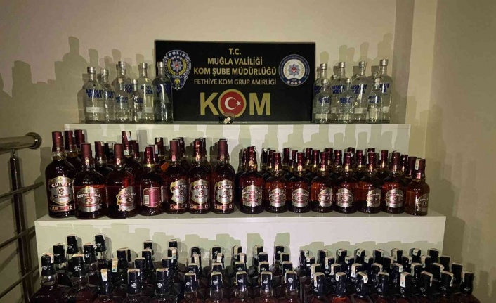 Fethiye’de 315 litre şişelenmiş sahte alkol yakalandı