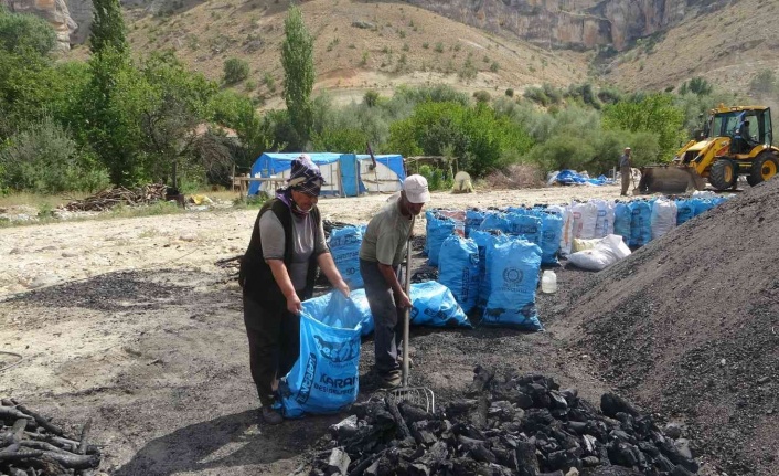 Mangal kömürü işçilerinin zorlu mesaisi