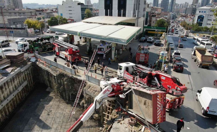 Akaryakıt istasyonu yanında vinç devrildi: 1 ölü