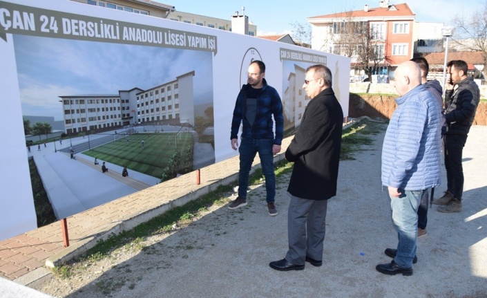 Çan Anadolu Lisesi inşaatı incelendi