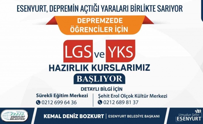 Depremzede gençler eğitimlerine Esenyurt’ta devam edecek