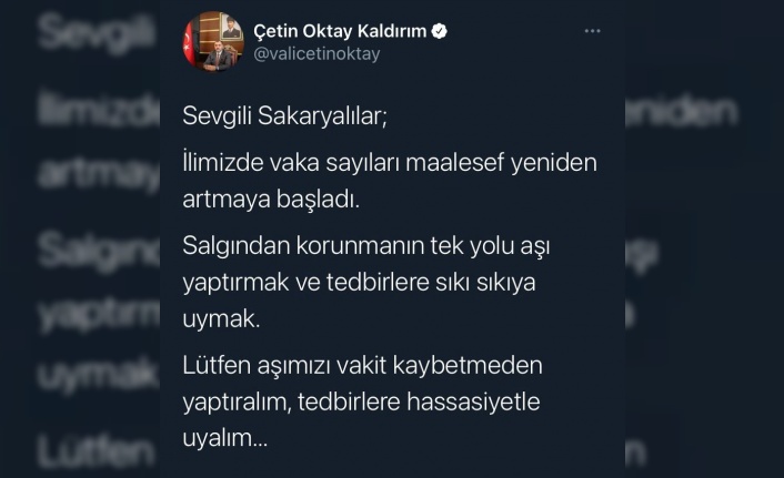 Artan vakalara karşı Vali Çetin Oktay Kaldırım uyardı