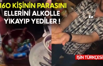 Yüzlerce kişinin parasını ellerini alkolle yıkayıp yediler!