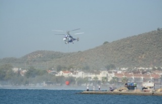 Kazdağları yangını söndürmek için deniz sortisi...