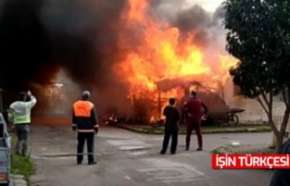 Yaşlı çiftin kaldığı baraka alev topuna döndü