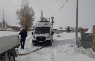 Hasta almaya giden ambulans kara saplandı