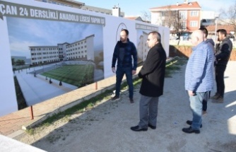 Çan Anadolu Lisesi inşaatı incelendi