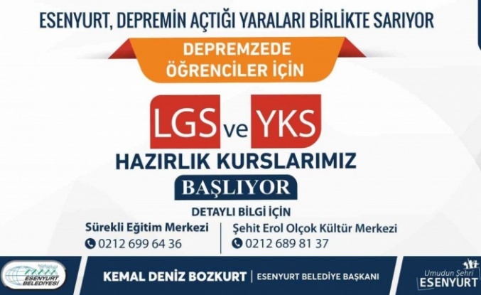 Depremzede gençler eğitimlerine Esenyurt’ta devam edecek